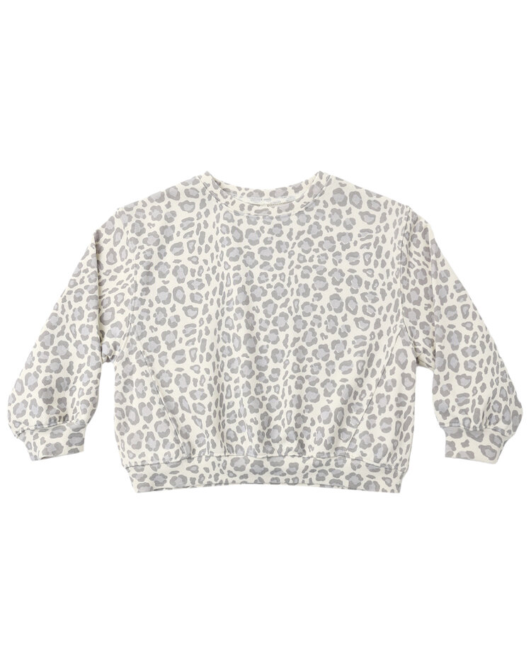 RYLEE AND CRU Oversized Leopard Sweatshirt
