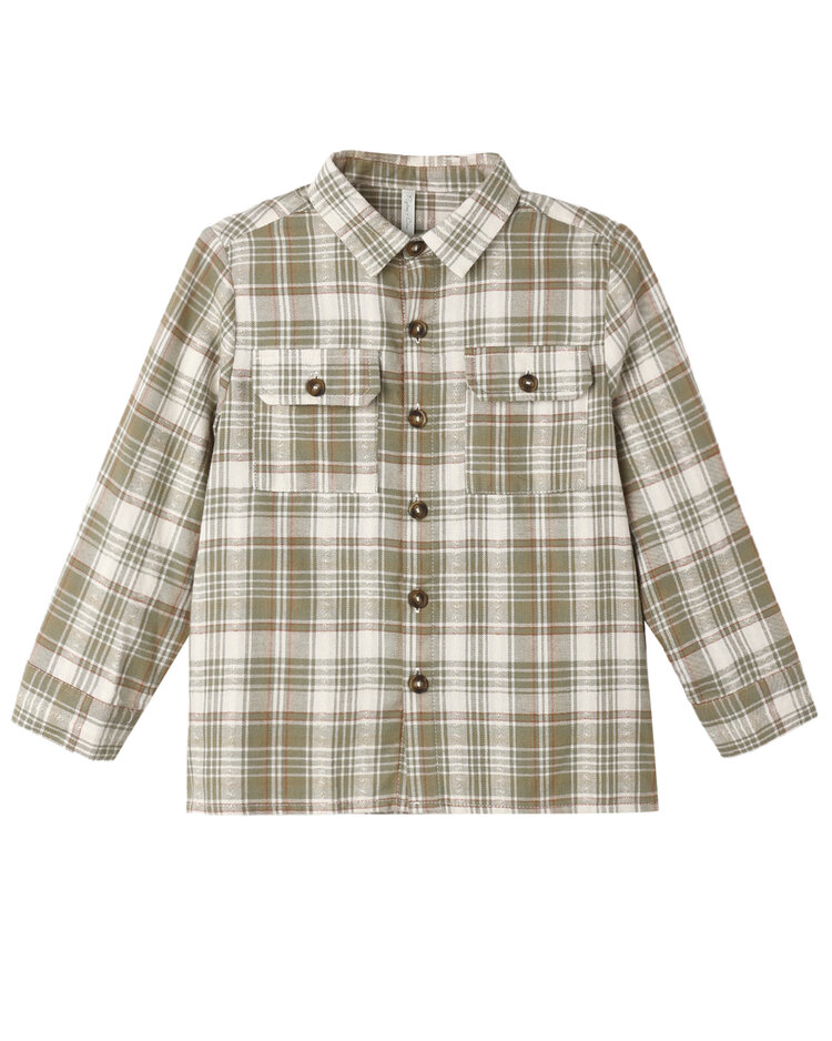RYLEE AND CRU Dobby Plaid Corduroy Shirt