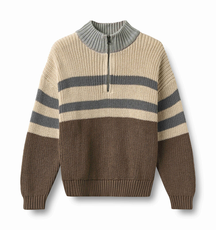 WHEAT Simo Half Zip Jumper