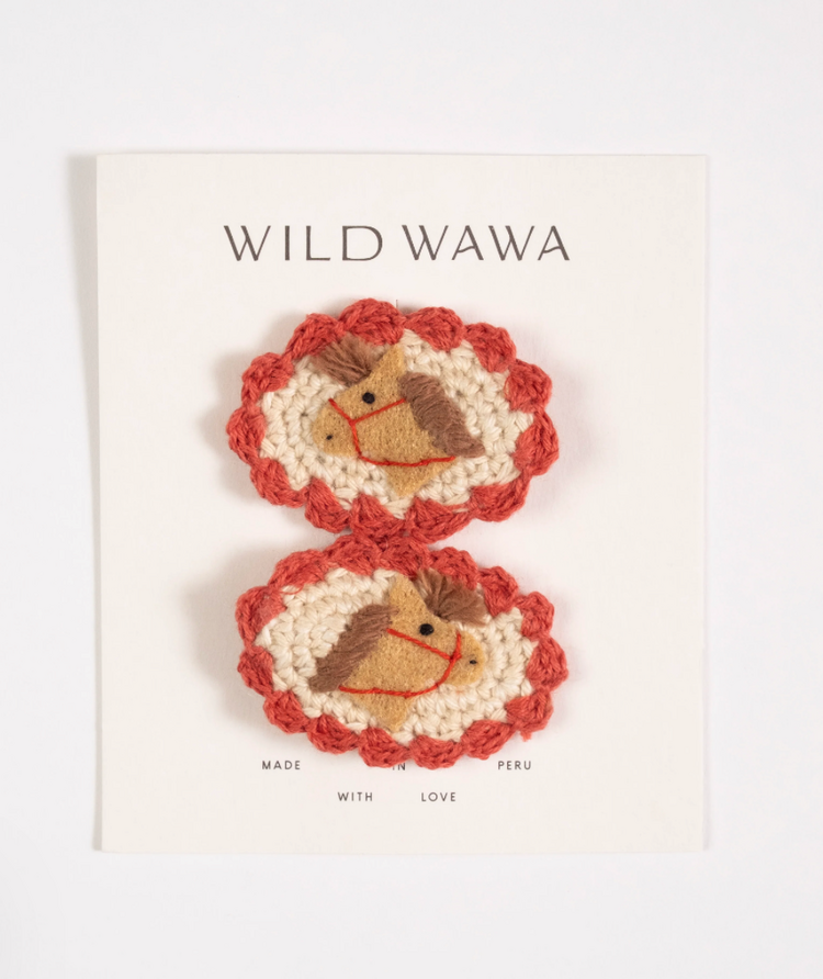 WILD WAWA Prairie Pony Crochet Clip Set