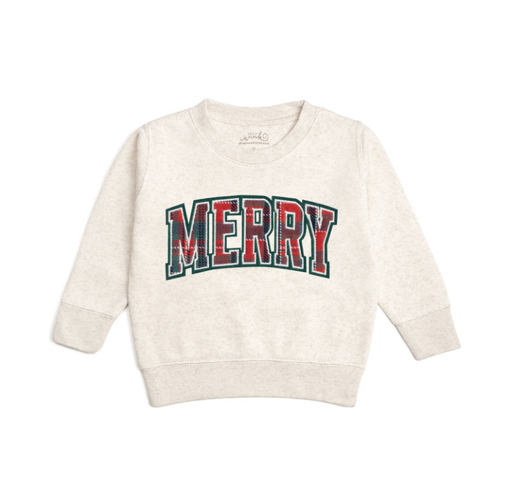 SWEET WINK Merry Patch Christmas Sweatshirt