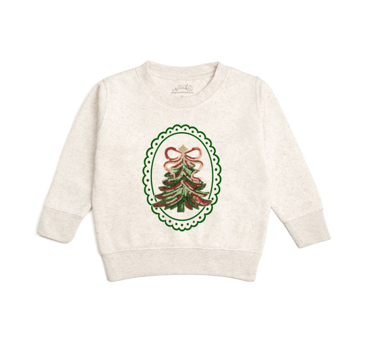 SWEET WINK Sequin Tree Patch Sweatshirt