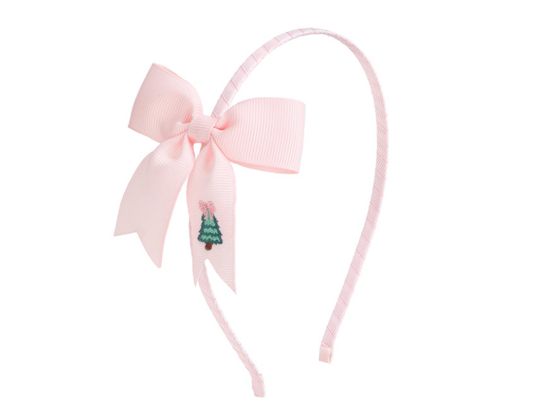 SWEET WINK Christmas Tree Embroidered Bow Headband