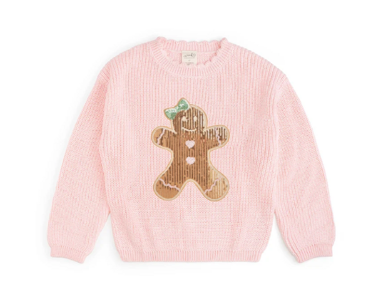 SWEET WINK Gingerbread Sequin Baby Sweater