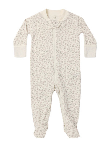 QUINCY MAE Floret Zip Footie