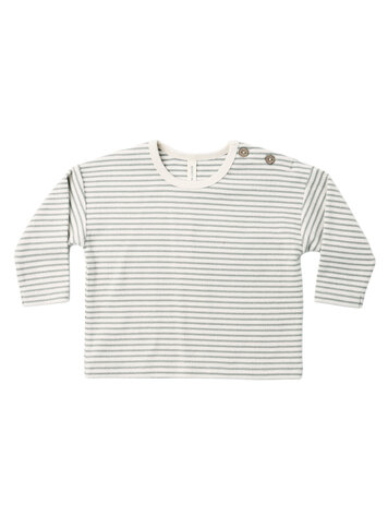 QUINCY MAE Microstripe Long Sleeve Tee