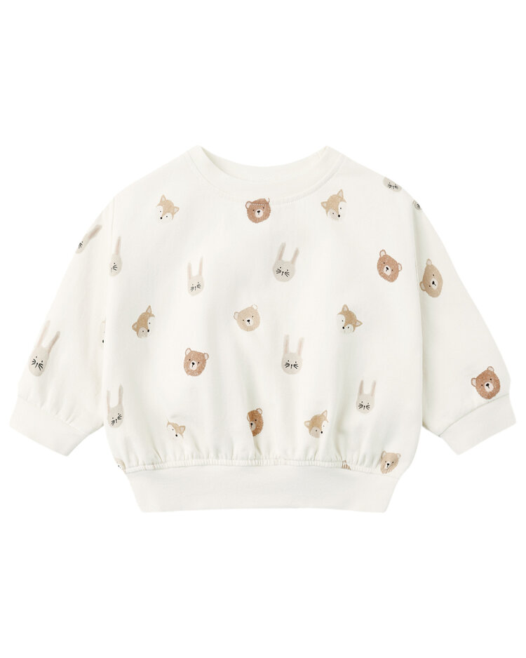 QUINCY MAE Critters Fleece Baby Sweatshirt