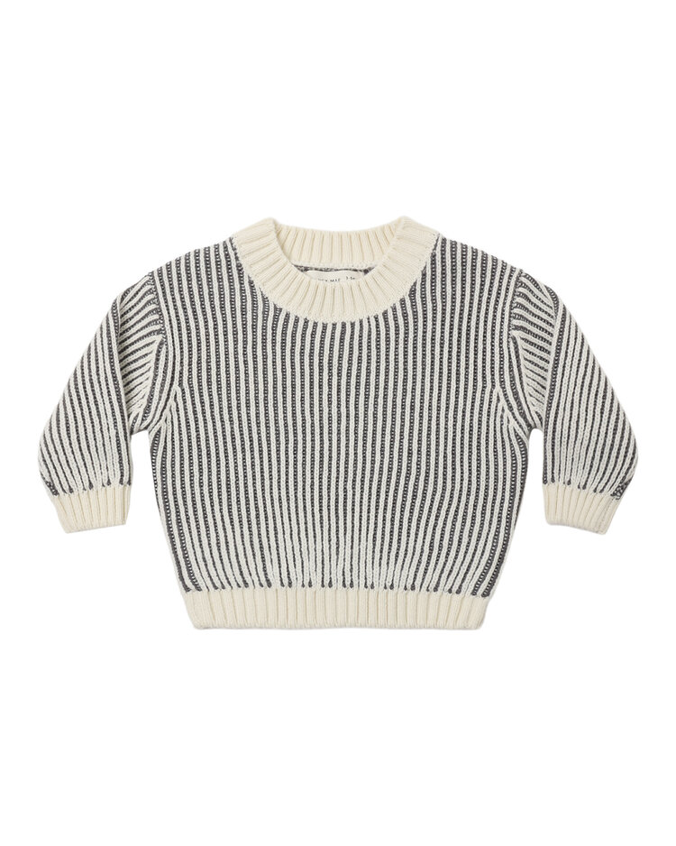QUINCY MAE Stripe Relaxed Sweater