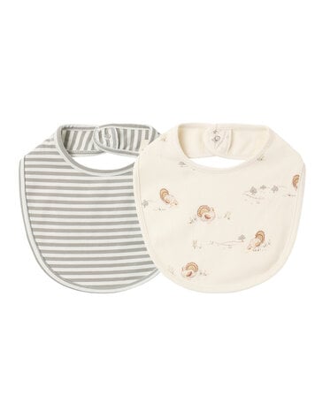 QUINCY MAE 2 Pack Jersey Bib - Stripe / Turkey