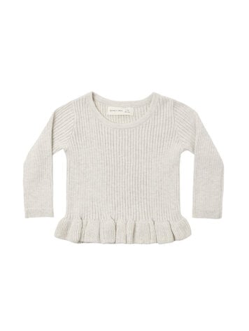 QUINCY MAE Heathered Rib Peplum Top