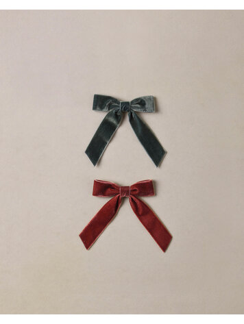 NORALEE Velvet Bows Set - Green/Ruby