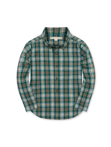 HOPE & HENRY Organic Plaid Poplin Shirt