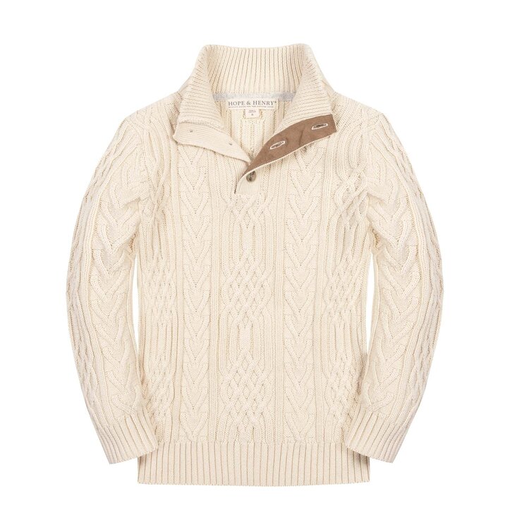 HOPE & HENRY Organic Mock Neck Sweater