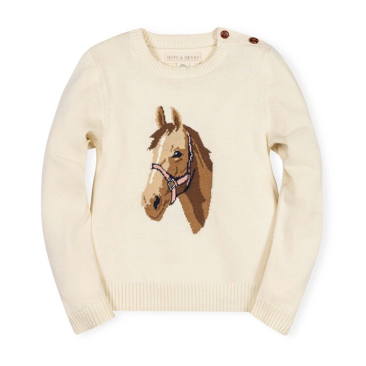 HOPE & HENRY Organic Horse Sweater