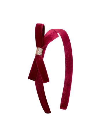 Mimi & Lula Velvet Bow Headband - Burgundy