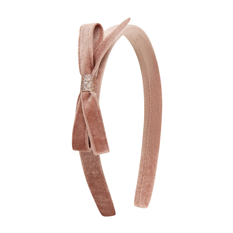 Mimi & Lula Velvet Bow Headband - Pink