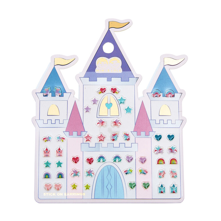 Mimi & Lula Rainbow Castle Stick On Earrings