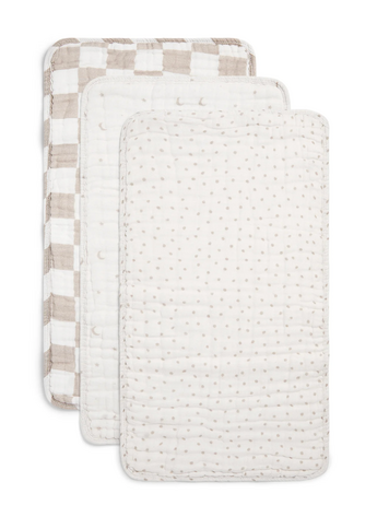 NANA BABY ORGANICS 3 Pack Organic Burp Cloths - Ivory + Oatmeal