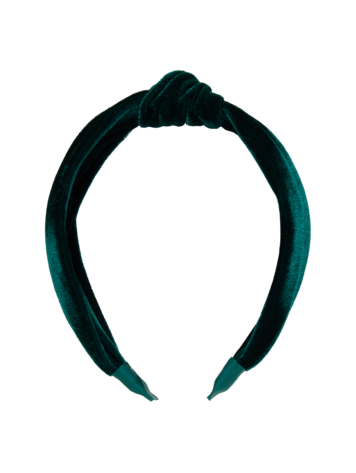 PINK CHICKEN Holly Velour Headband - Hunter Green