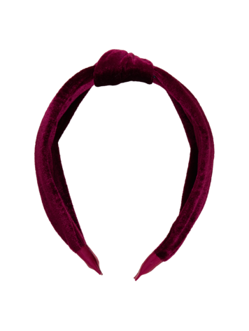 PINK CHICKEN Holly Velour Headband - Burgundy