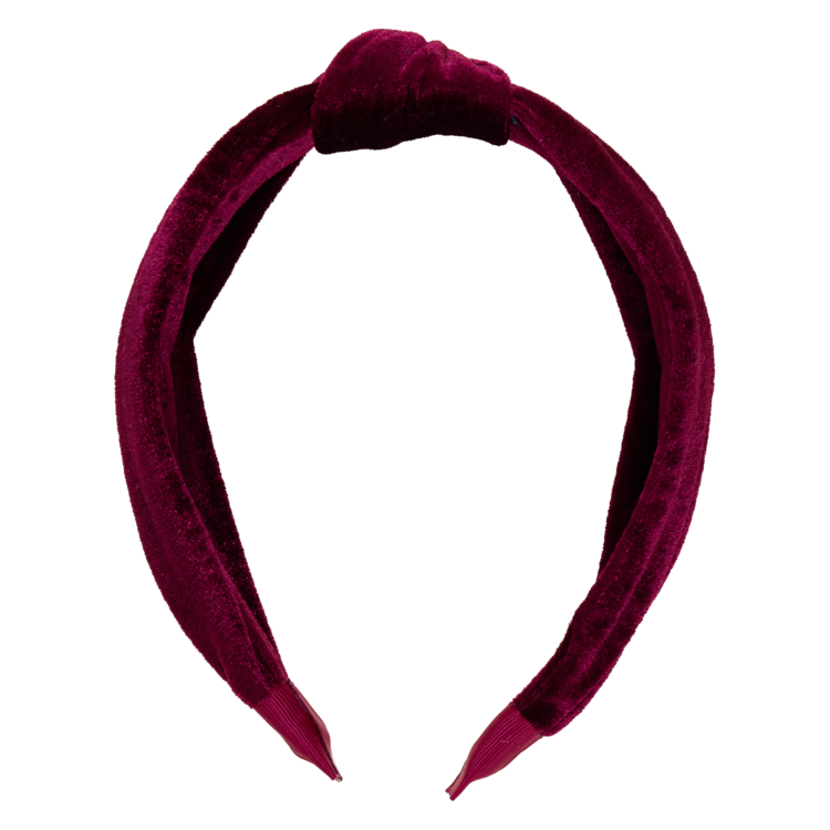 PINK CHICKEN Holly Velour Headband - Burgundy