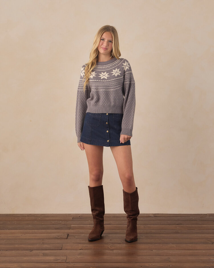 RYLEE AND CRU Teen Fair Isle Sweater