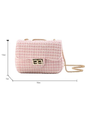 CE CE CO Tweed Pastel Purse - Pink