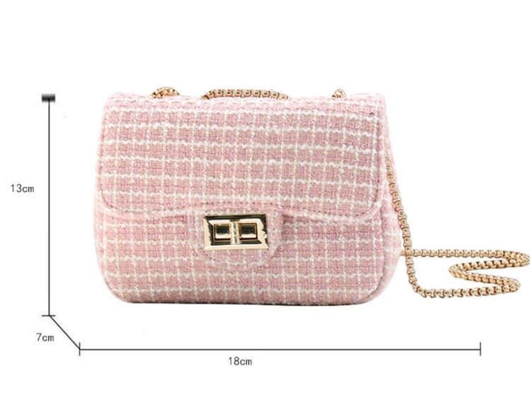 CE CE CO Tweed Pastel Purse - Pink