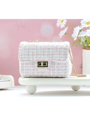 CE CE CO Tweed Pastel Purse - Ivory