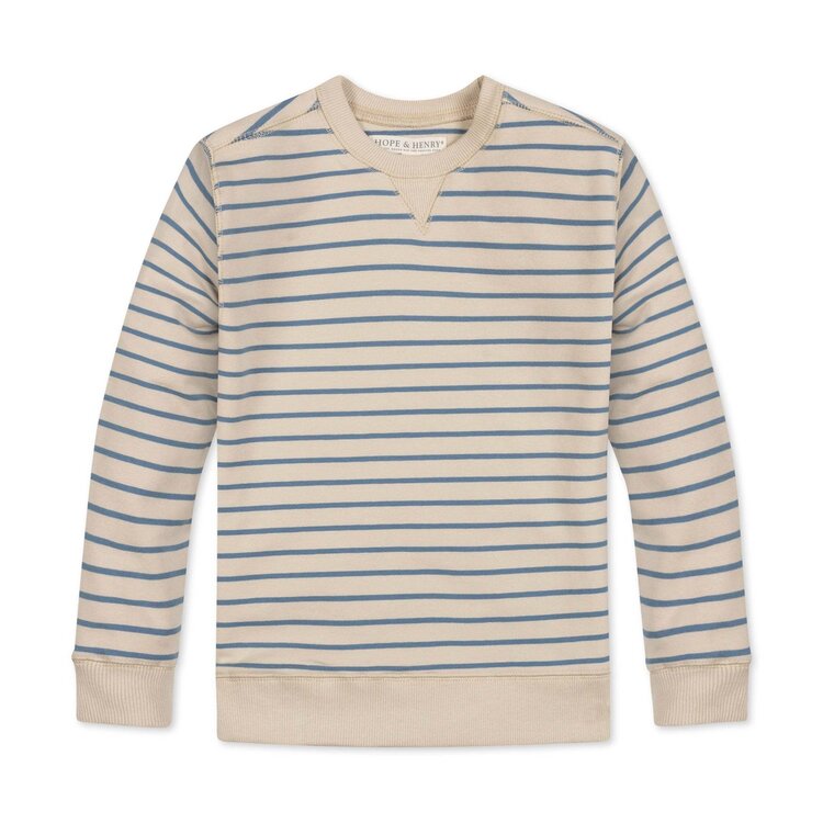 HOPE & HENRY Organic Terry Stripe Sweatshirt