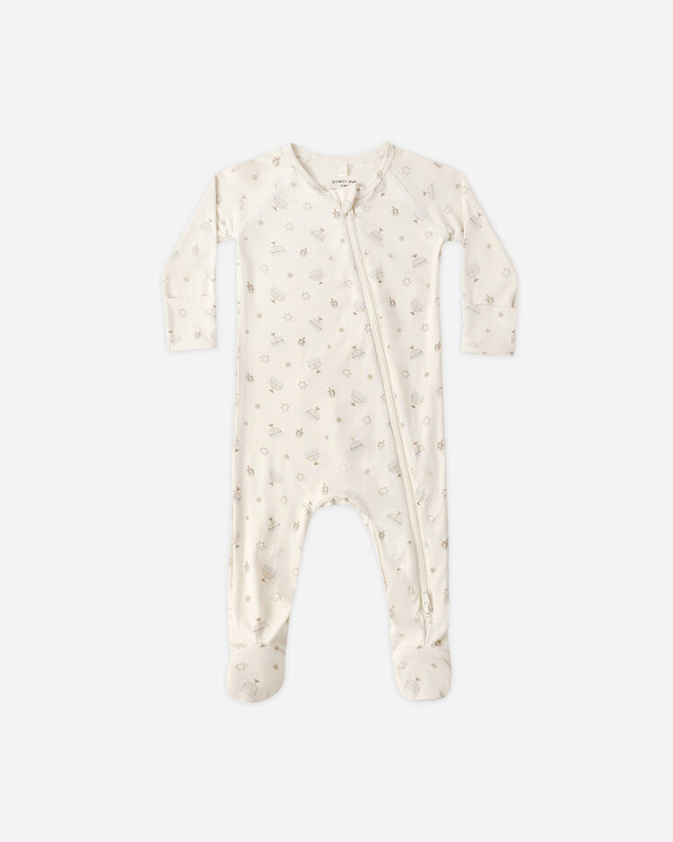 QUINCY MAE Hanukkah Bamboo Footie