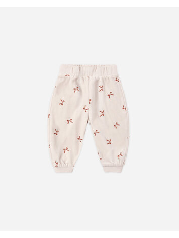 QUINCY MAE Velour Baby Bows Sweatpant
