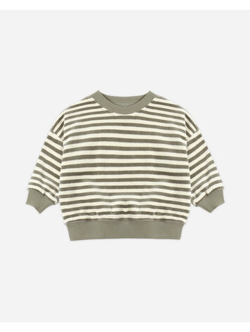 QUINCY MAE Velour Stripe Sweatshirt
