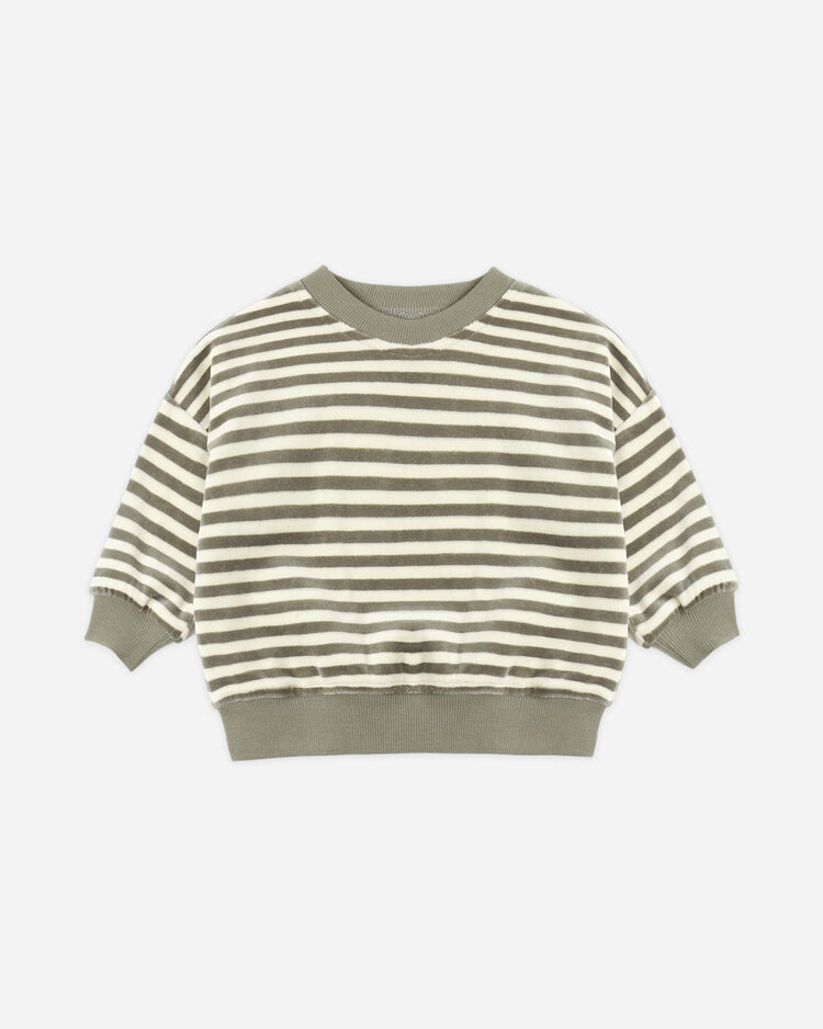 QUINCY MAE Velour Stripe Sweatshirt