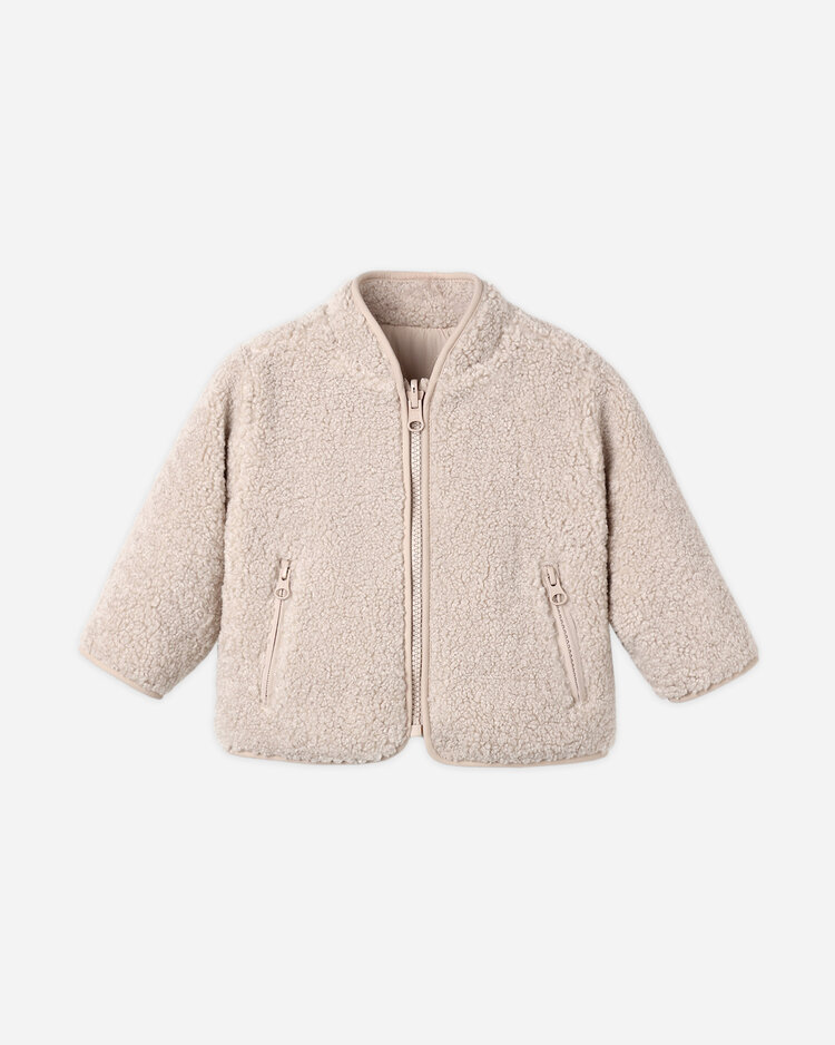 QUINCY MAE Shearling Zip Baby Jacket