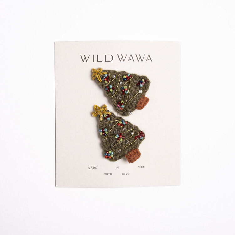 WILD WAWA Christmas Tree Crochet Clip Set