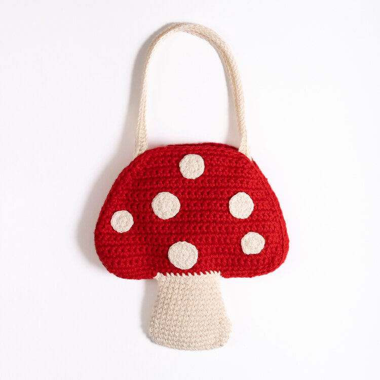 WILD WAWA Winter Mushroom Crochet Purse