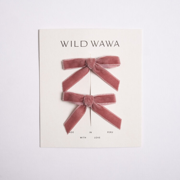WILD WAWA Velvet Bows - Rosewood