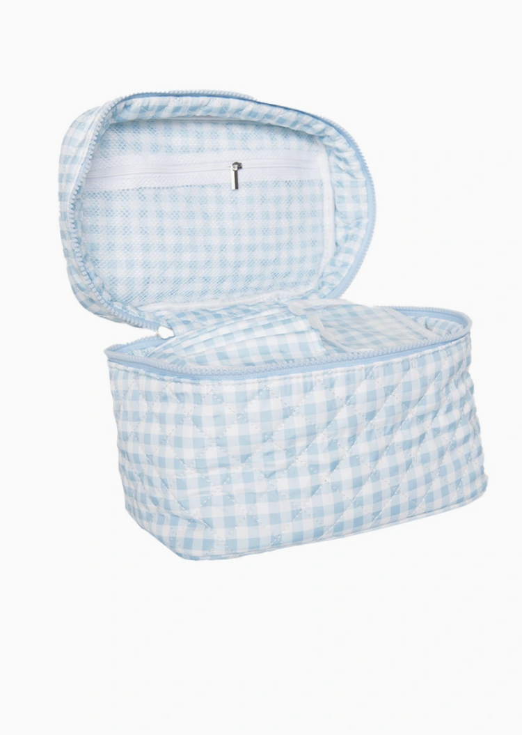 KATYDID Light Blue Plaid Make Up Bag