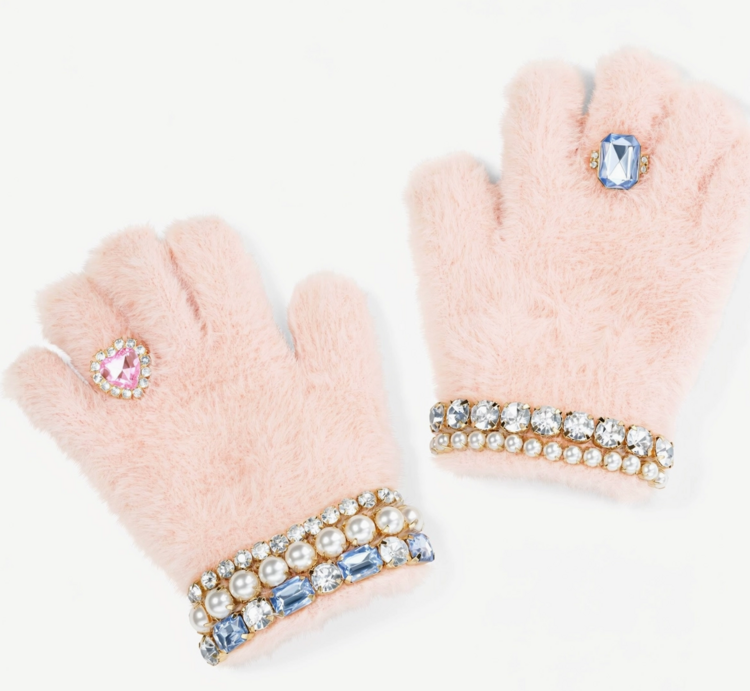SUPER SMALLS Cotton Candy Jeweled Gloves