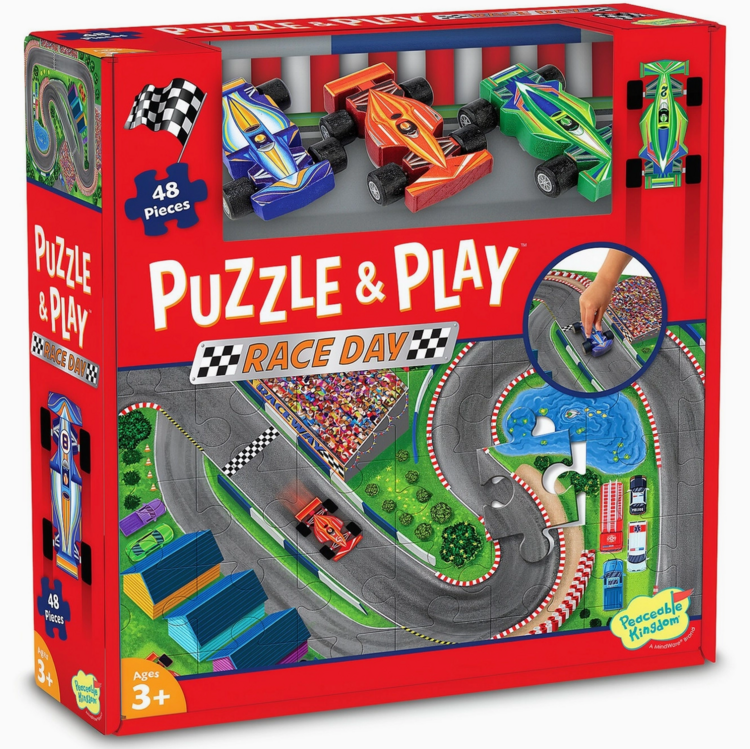 MINDWARE & PEACEABLE KINGDOM Puzzle And Play: Race Day