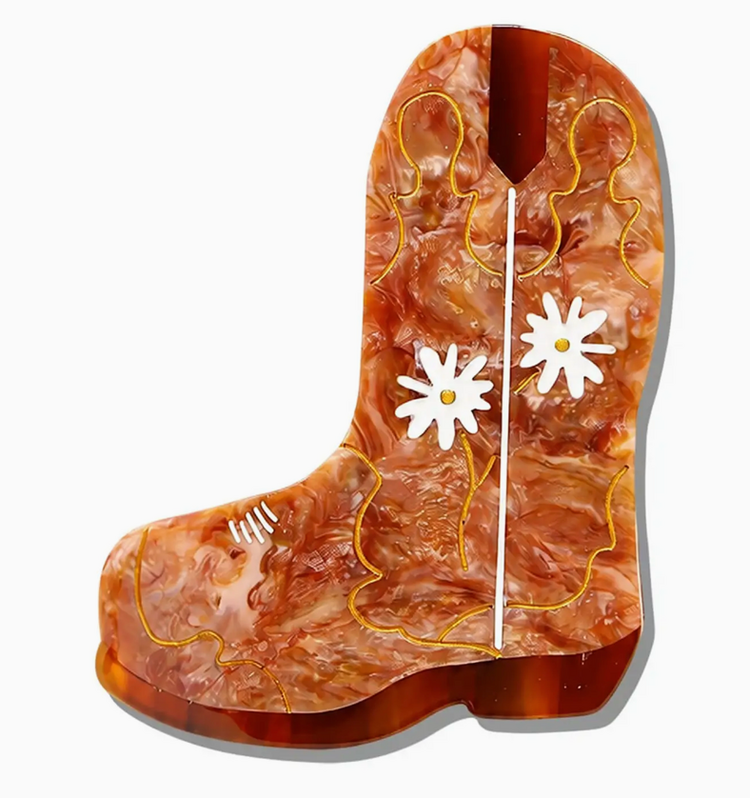 SOLAR ECLIPSE Hand-Painted Daisy Boot Claw Clip