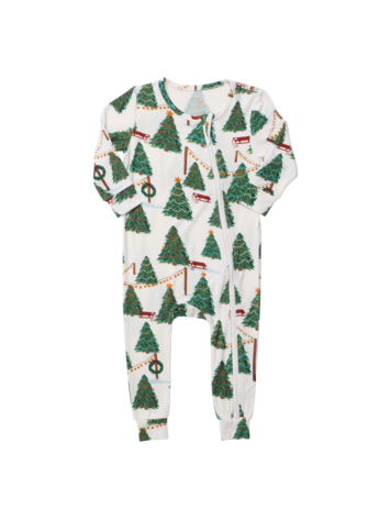 PINK CHICKEN Christmas Tree Farm Romper