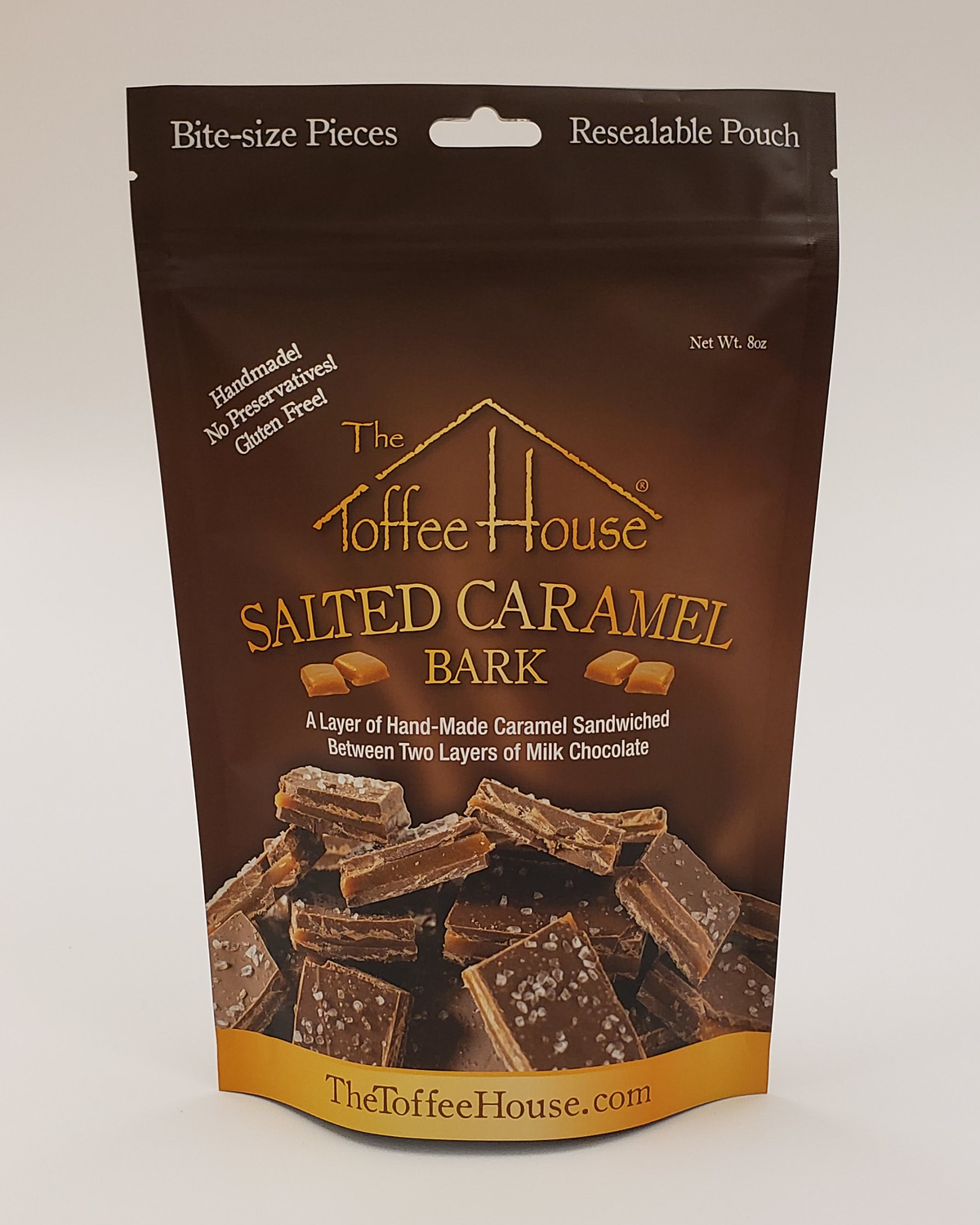 The Toffee House Milk Chocolate Salted Caramel Bark 8 oz Bag