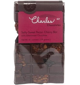 Charles Chocolates Salty Sweet Pecan Cherry Bar 4.1 oz