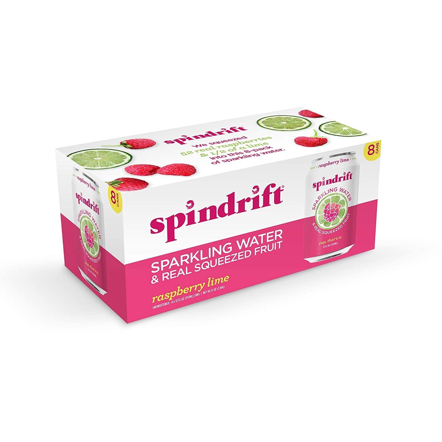 Spindrift Sparkling Water Raspberry Lime Cans 8pk - 12oz