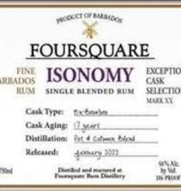 Foursquare Exception Cask XX "Isonomy" 17 Year Rum 750ml