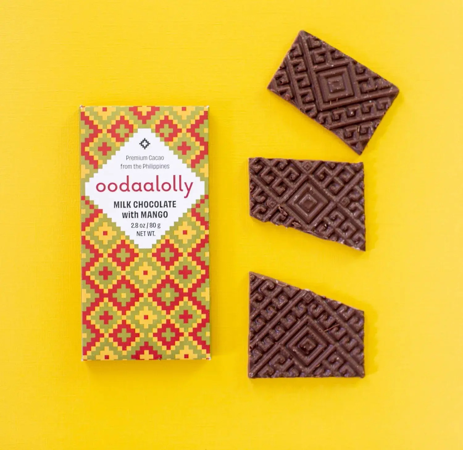 Oodaalolly 55% Coconut Milk Chocolate with Mango