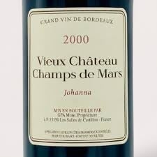 Vieux Chateau Champs de Mars, Johanna 2001. -750ml