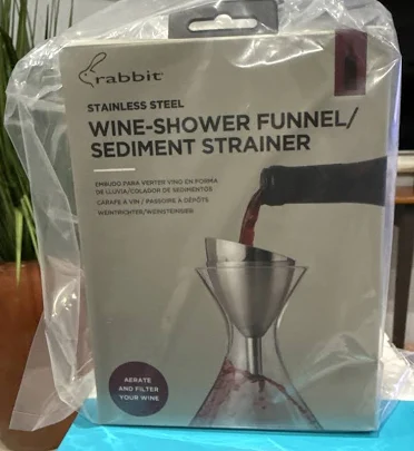 Rabbit Wine Aerator Shower Funnel With Sediment Strainer
